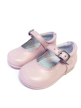 zapato piel rosa mercedita