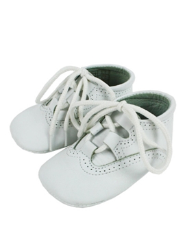 zapatos bebe blancos modelo gales con cordones