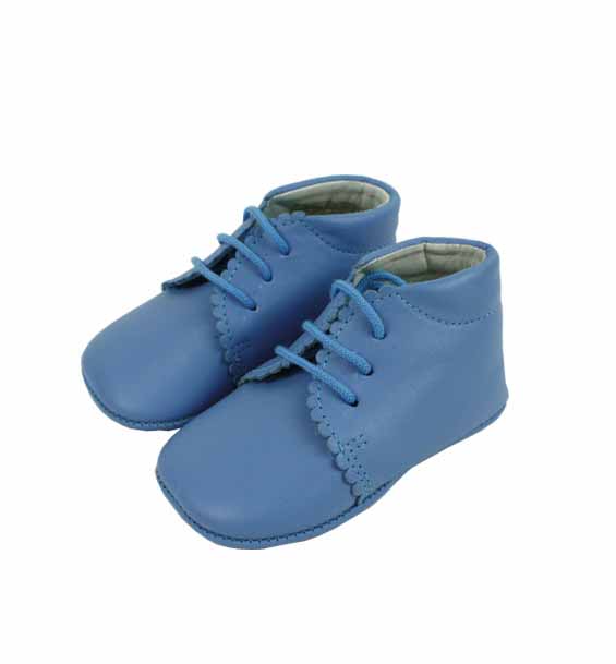 Zapatos bebé tipo botas piel azul suela